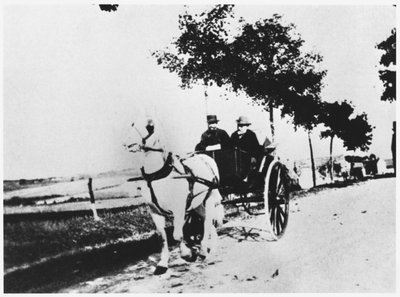 Edgar Degas and a friend in the countryside by French Photographer